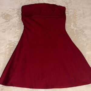 Elegant Strapless Red Dress